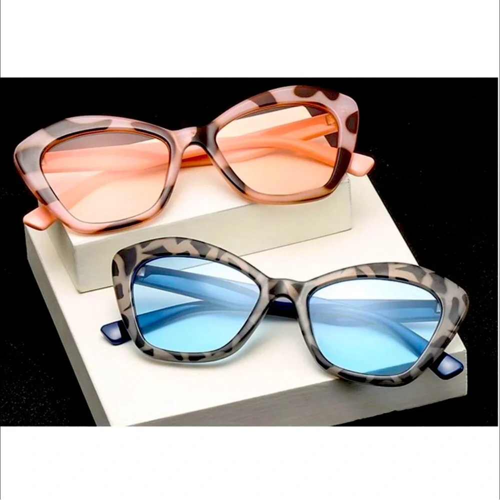 Cat Eye Leopard Sunglasses Women Color Pink